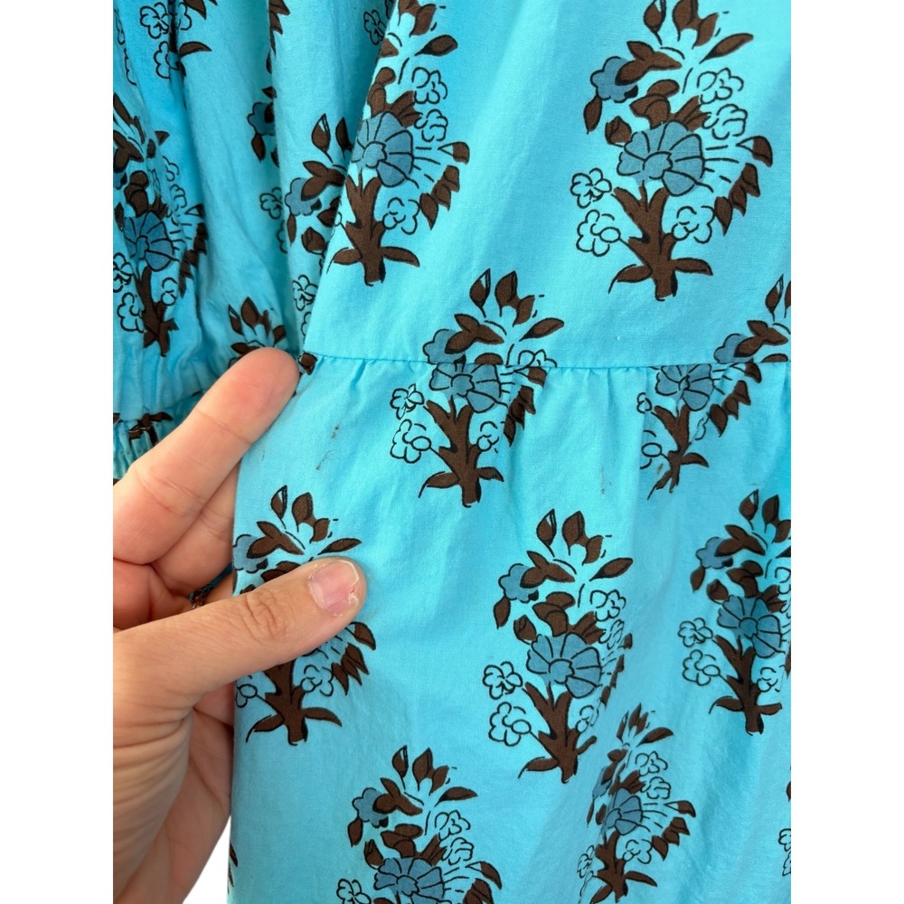 Tuckernuck Beach  Tropical Turquoise Bouquet Kenzo Mini Dress Floral Cover up  M - Picture 7 of 7